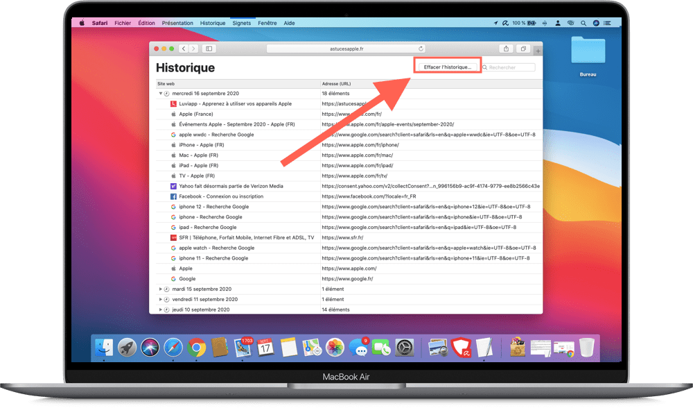 comment supprimer un historique safari