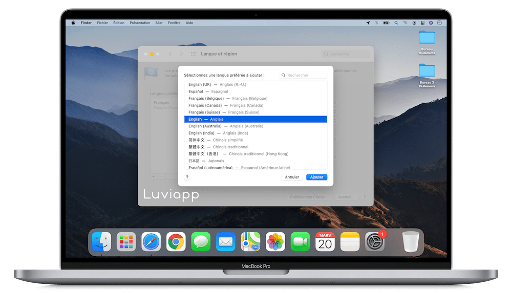 Comment changer langue utilisée par macOS Tutoriel Luviapp